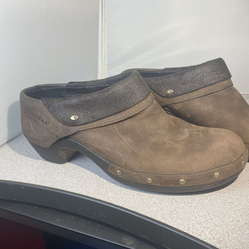 Merrell Clogs Women's Size 8 US Luxe Wrap Bitter Chocolate Leather Mules